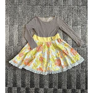 Matilda Jane Vintage Green Floral Dress‎ Made In Peru 2010 Size 8